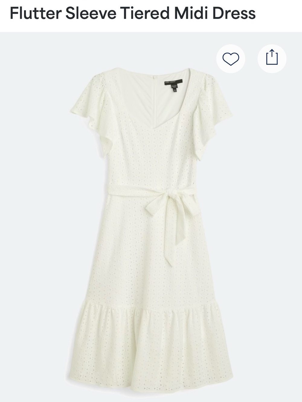 Maggy London White Eyelet Tie-Waist Midi Dress